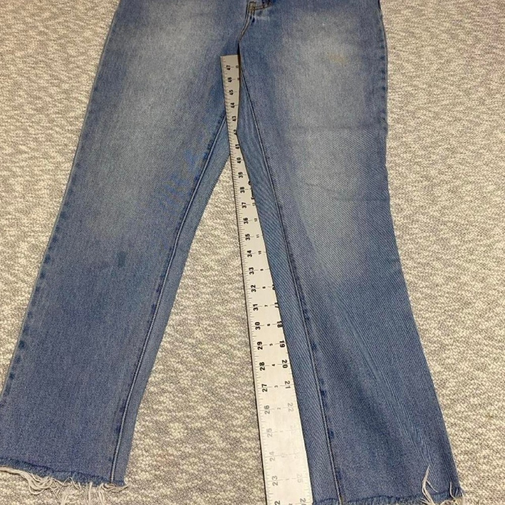 Cello blue denim jeans with frayed hem and distressed women 5. SKU-A947#denim